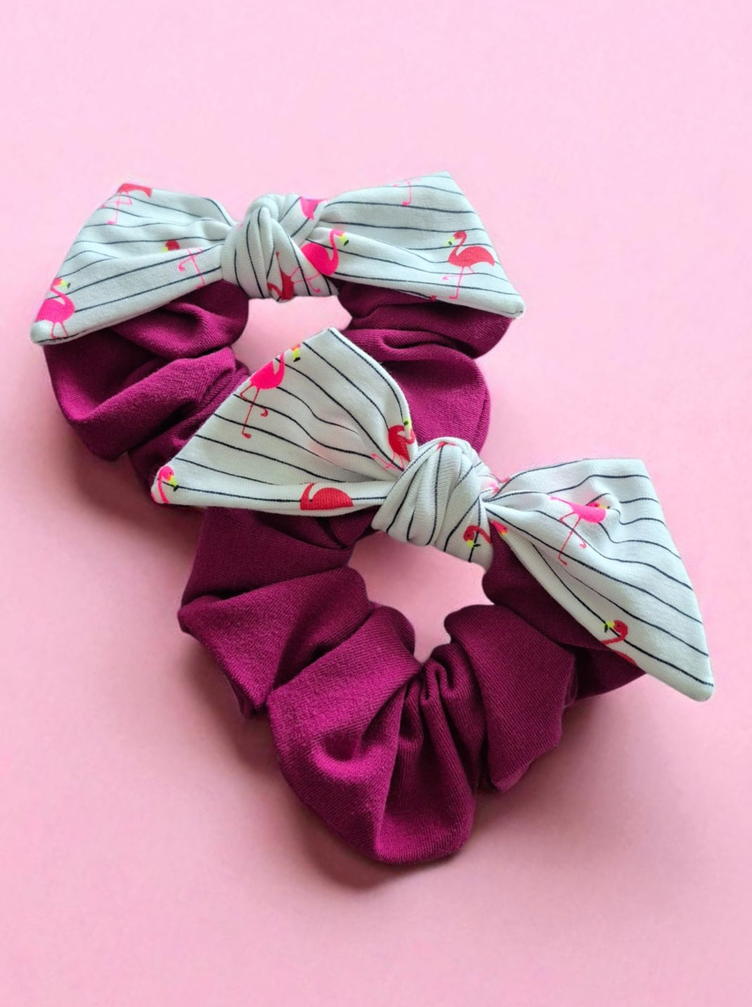 Chouchou bouclette flamingo