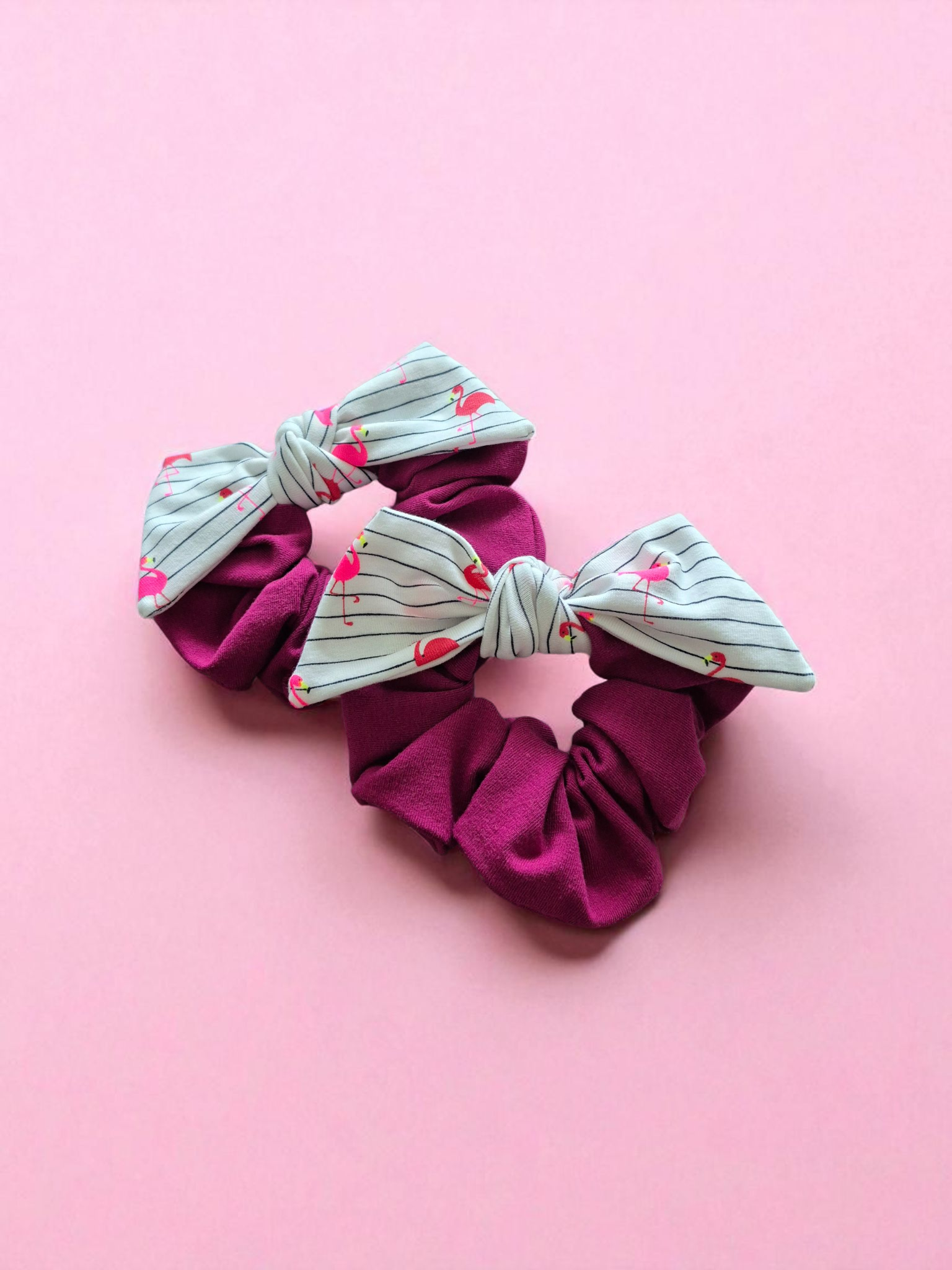 Chouchou bouclette flamingo